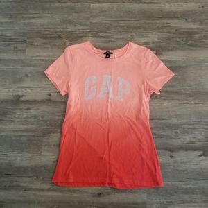 GAP Coral Orange Ombre Soft Tee Medium